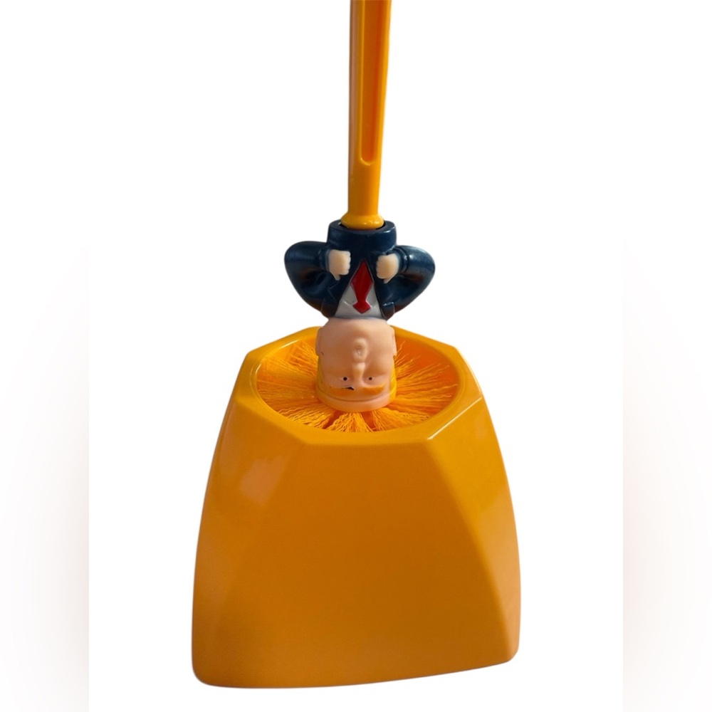Novelty Orange Trump Toilet Brush with Holder - Picture 2 of 6